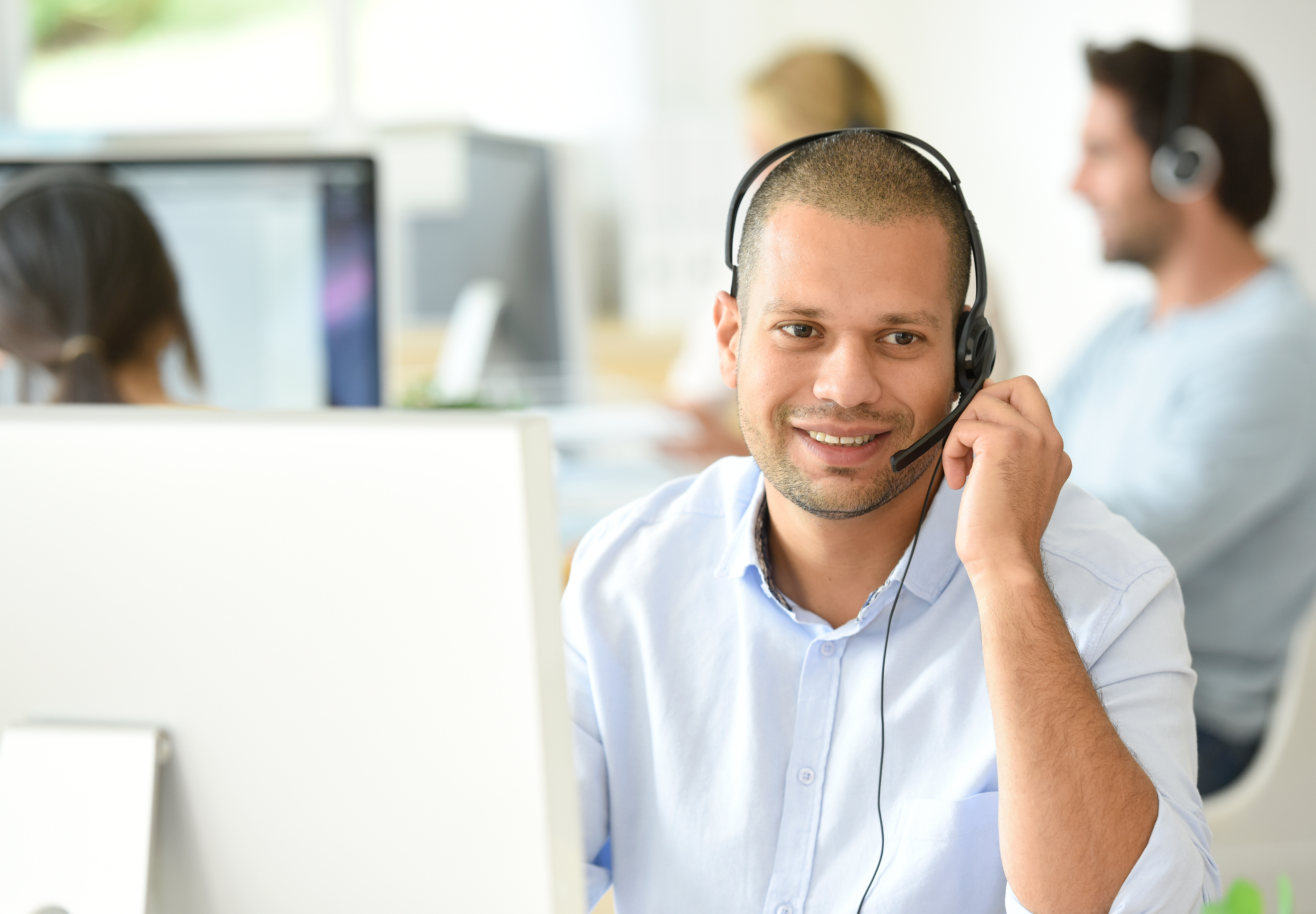 Call Center Rep speaking on headset